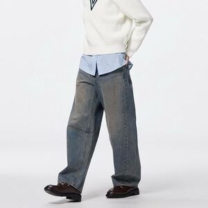 GU barrel leg jeans 67 blue size xs